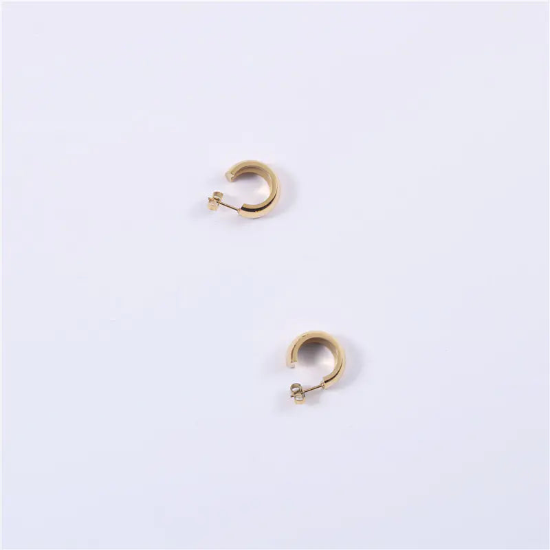 Exaggerated Hoop Earrings with Titanium Steel Studs