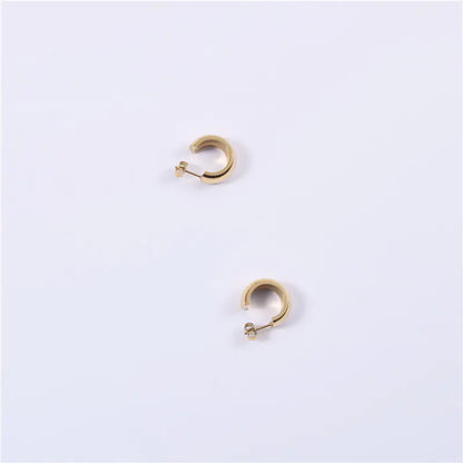 Exaggerated Hoop Earrings with Titanium Steel Studs
