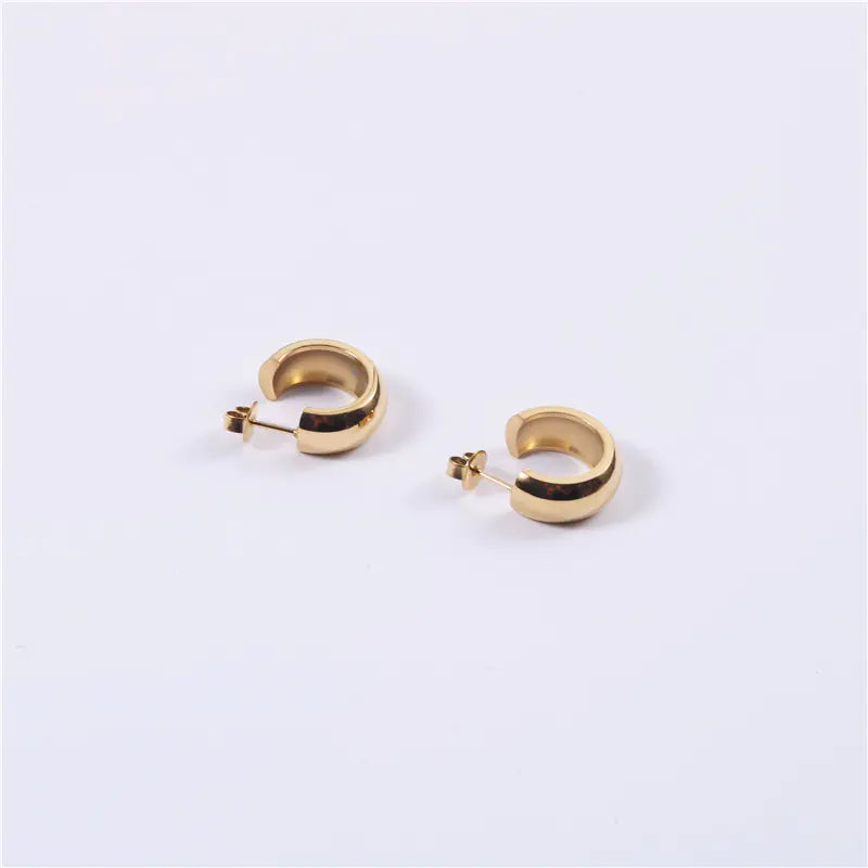 Exaggerated Hoop Earrings with Titanium Steel Studs