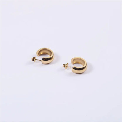 Exaggerated Hoop Earrings with Titanium Steel Studs
