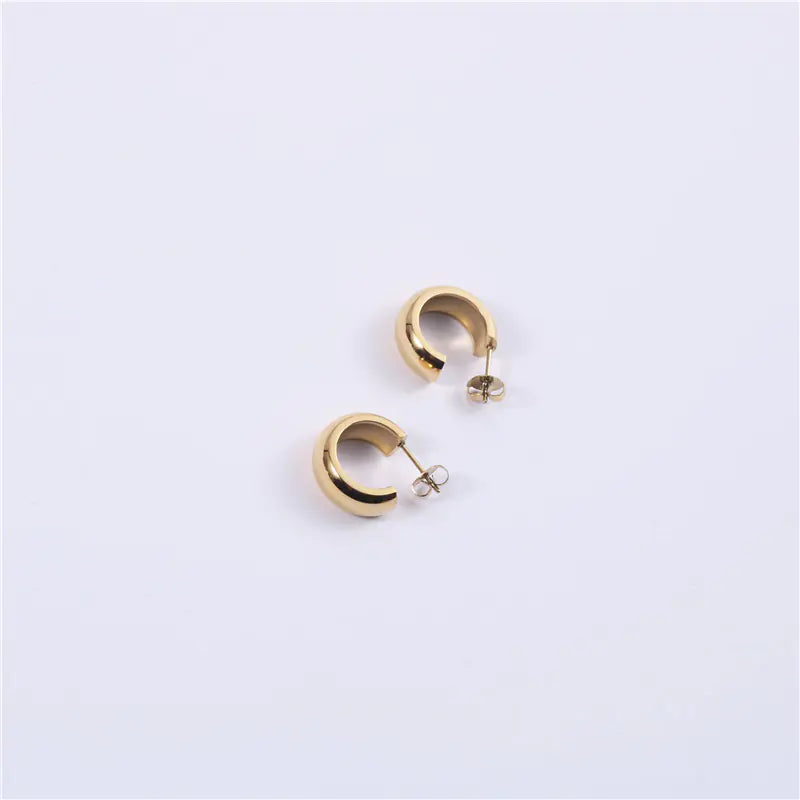 Exaggerated Hoop Earrings with Titanium Steel Studs