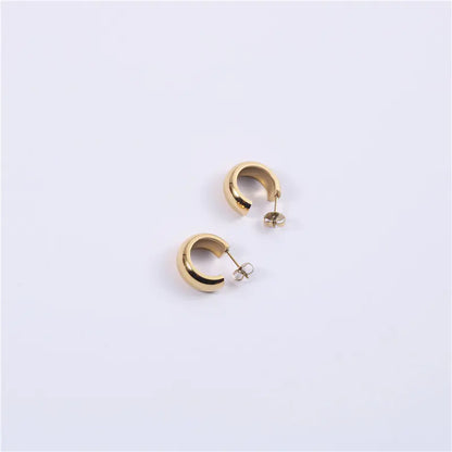 Exaggerated Hoop Earrings with Titanium Steel Studs