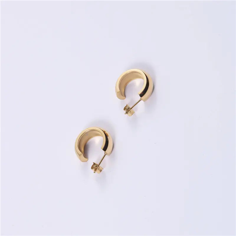 Exaggerated Hoop Earrings with Titanium Steel Studs
