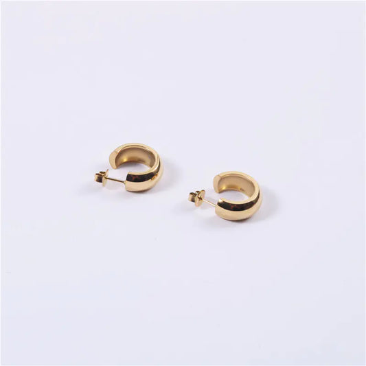 Exaggerated Hoop Earrings with Titanium Steel Studs