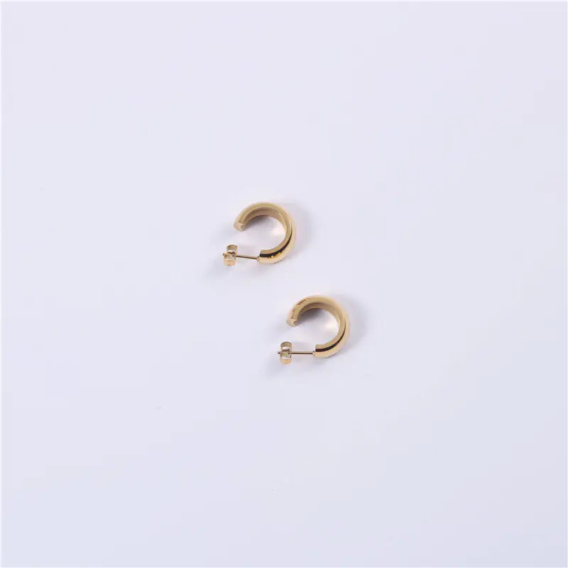 Exaggerated Hoop Earrings with Titanium Steel Studs