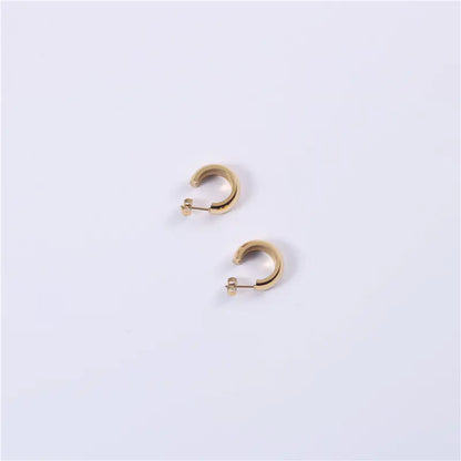 Exaggerated Hoop Earrings with Titanium Steel Studs